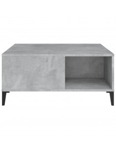 Tavolino Salotto Grigio Cemento 80x80x36,5 cm Legno Multistrato