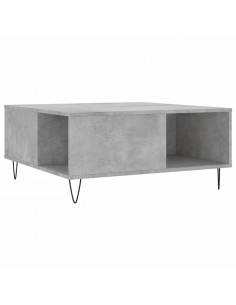 Tavolino Salotto Grigio Cemento 80x80x36,5 cm Legno Multistrato