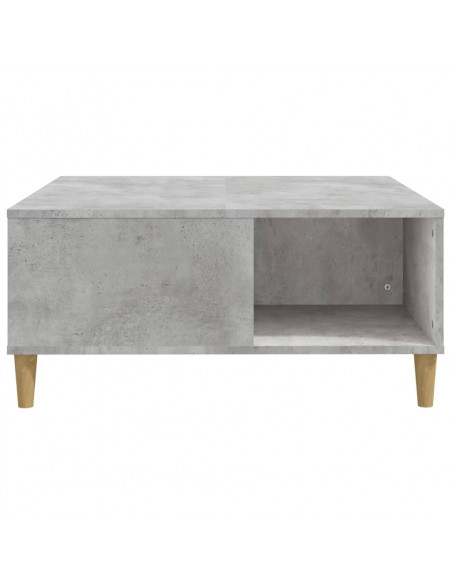 Tavolino Salotto Grigio Cemento 80x80x36,5 cm Legno Multistrato