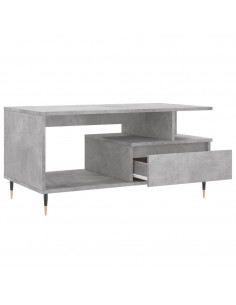 Tavolino Salotto Grigio Cemento 90x49x45 cm Legno Multistrato