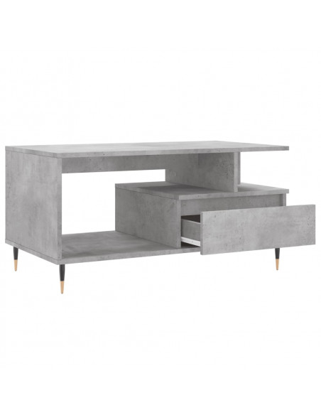 Tavolino Salotto Grigio Cemento 90x49x45 cm Legno Multistrato
