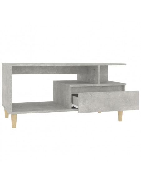 Tavolino Salotto Grigio Cemento 90x49x45 cm Legno Multistrato
