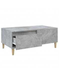 Tavolino Salotto Grigio Cemento 90x50x36,5 cm Legno Multistrato