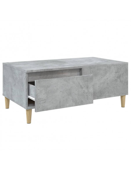 Tavolino Salotto Grigio Cemento 90x50x36,5 cm Legno Multistrato
