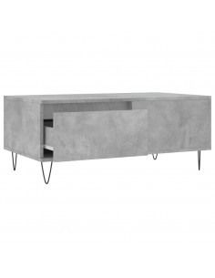 Tavolino Salotto Grigio Cemento 90x50x36,5 cm Legno Multistrato