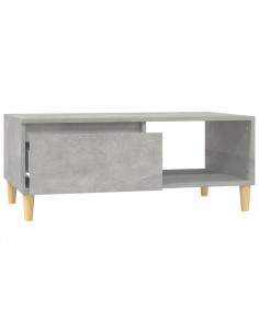 Tavolino Salotto Grigio Cemento 90x50x36,5 cm Legno Multistrato
