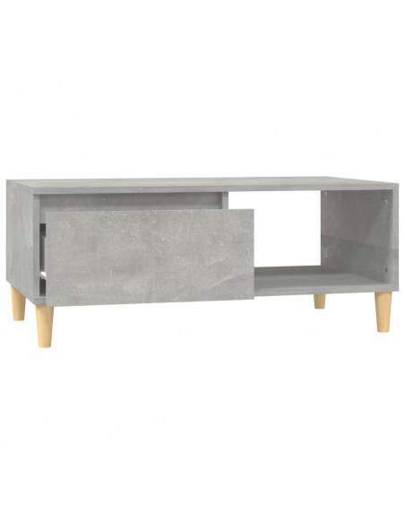 Tavolino Salotto Grigio Cemento 90x50x36,5 cm Legno Multistrato