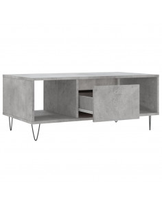 Tavolino Salotto Grigio Cemento 90x50x36,5 cm Legno Multistrato