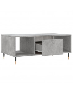 Tavolino Salotto Grigio Cemento 90x50x36,5 cm Legno Multistrato