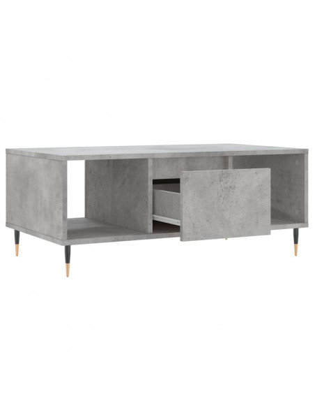 Tavolino Salotto Grigio Cemento 90x50x36,5 cm Legno Multistrato