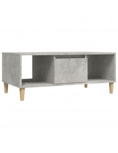 Tavolino Salotto Grigio Cemento 90x50x36,5 cm Legno Multistrato