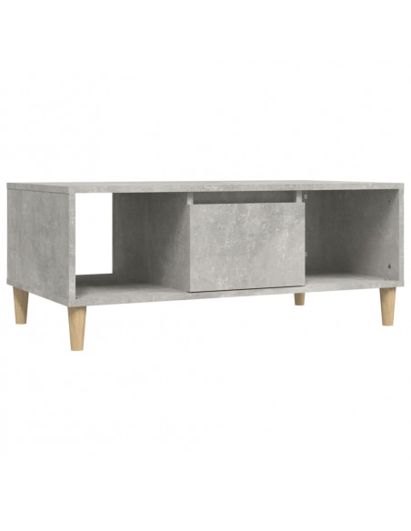 Tavolino Salotto Grigio Cemento 90x50x36,5 cm Legno Multistrato