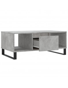 Tavolino Salotto Grigio Cemento 90x50x36,5 cm Legno Multistrato
