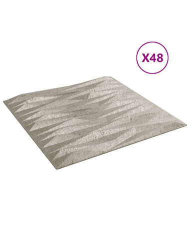 Pannelli Murali 48 pz Beton 50x50 cm XPS 12 m² Pietra