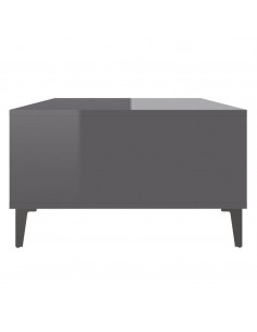 Tavolino Salotto Grigio Lucido 103,5x60x35cm Legno Multistrato