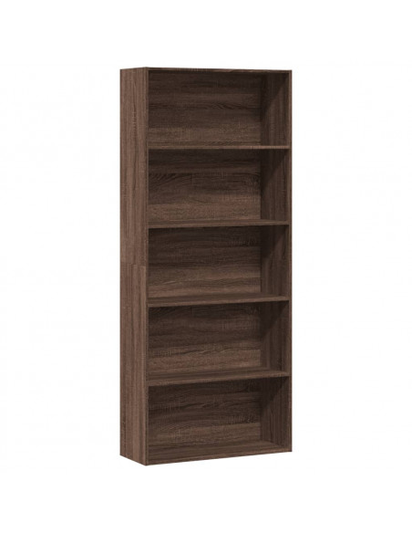 Libreria Rovere Marrone 80x30x189 cm in Legno Multistrato