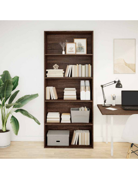 Libreria Rovere Marrone 80x30x189 cm in Legno Multistrato