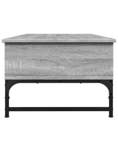 Tavolino Salotto Grigio Sonoma 100x50x35cm Multistrato Metallo