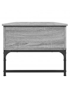 Tavolino Salotto Grigio Sonoma 100x50x40cm Multistrato Metallo