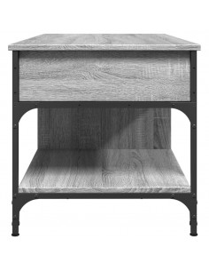 Tavolino Salotto Grigio Sonoma 100x50x50 cm Multistrato Metallo