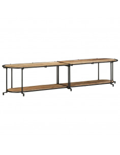 Mobile Porta TV 200x42x40 cm in Massello di Mango Grezzo 2