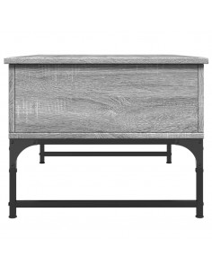 Tavolino Salotto Grigio Sonoma 70x50x40 cm Multistrato Metallo