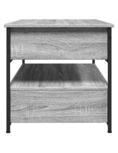 Tavolino Salotto Grigio Sonoma 70x50x50 cm Multistrato Metallo