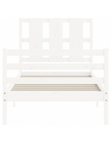 Giroletto con Testiera Bianco 100x200 cm in Legno Massello