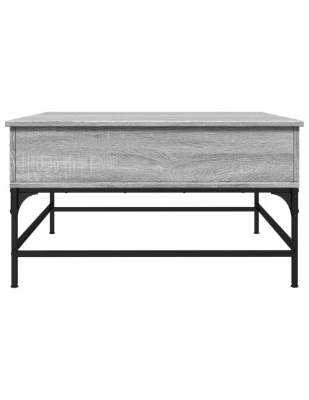 Tavolino Salotto Grigio Sonoma 80x80x45 cm Multistrato Metallo