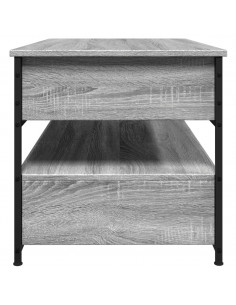 Tavolino Salotto Grigio Sonoma 85x50x50 cm Multistrato Metallo