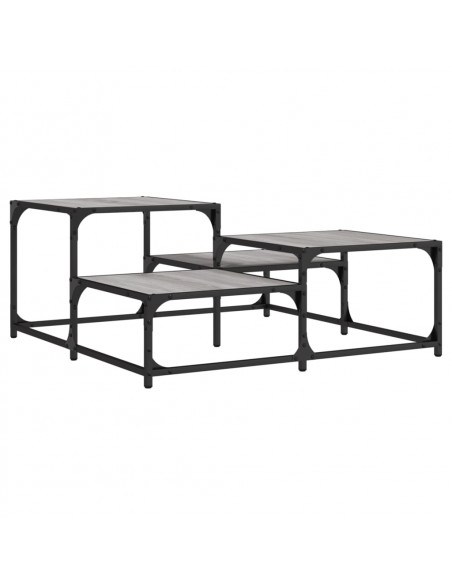 Tavolino Salotto Grigio Sonoma 87,5x87,5x40cm Legno Multistrato