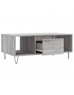 Tavolino Salotto Grigio Sonoma 90x50x36,5 cm Legno Multistrato
