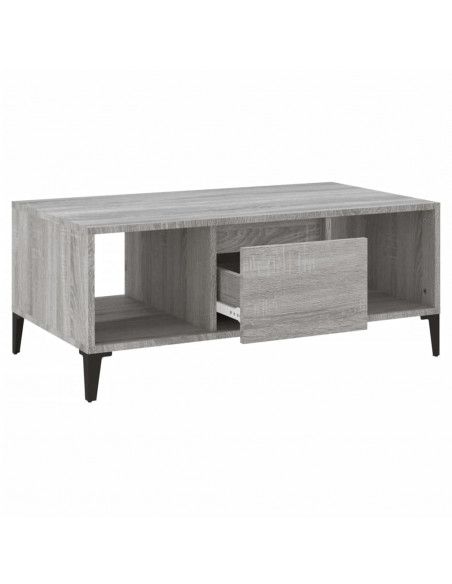 Tavolino Salotto Grigio Sonoma 90x50x36,5 cm Legno Multistrato