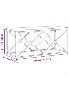 Tavolino Salotto in Acciaio Inox e Legno Massello di Recupero