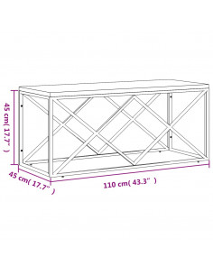 Tavolino Salotto in Acciaio Inox e Legno Massello di Recupero