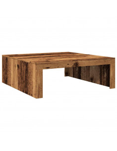 Tavolino Salotto Legno Antico 100x100x35 cm in Truciolato
