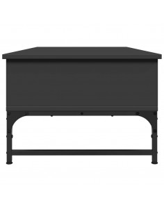 Tavolino Salotto Nero 100x50x35 cm Legno Multistrato e Metallo