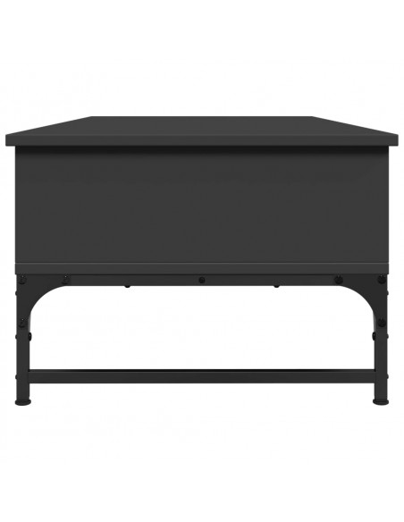 Tavolino Salotto Nero 100x50x35 cm Legno Multistrato e Metallo