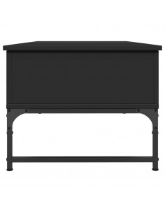 Tavolino Salotto Nero 100x50x40 cm Legno Multistrato e Metallo