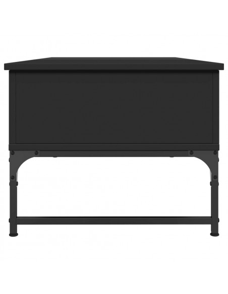 Tavolino Salotto Nero 100x50x40 cm Legno Multistrato e Metallo