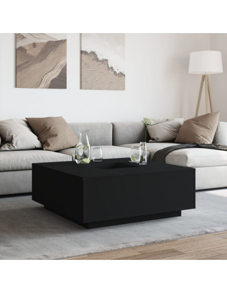Tavolino da Salotto Nero 100x100x40 cm in Legno Multistrato