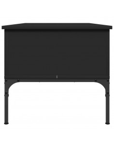 Tavolino Salotto Nero 100x50x45 cm Legno Multistrato e Metallo