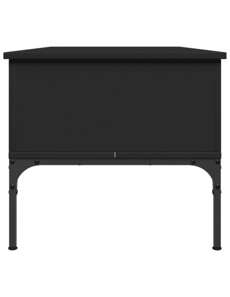 Tavolino Salotto Nero 100x50x45 cm Legno Multistrato e Metallo
