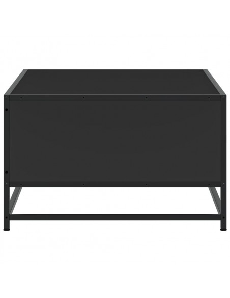 Tavolino Salotto Nero 100x57x35 cm in Truciolato e Metallo