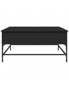 Tavolino Salotto Nero 95x95x45 cm Legno Multistrato e Metallo