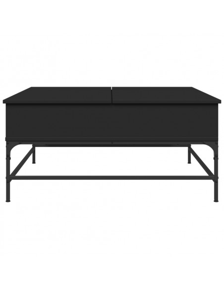 Tavolino Salotto Nero 95x95x45 cm Legno Multistrato e Metallo