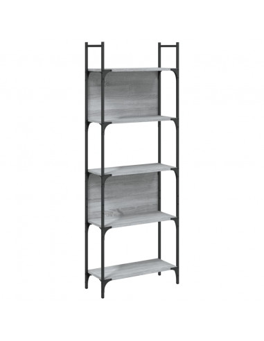 Libreria 5Ripiani Grigio Sonoma 60,5x24x166,5 Legno Multistrato