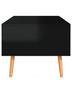 Tavolino Salotto Nero Lucido 100x49,5x43 cm Legno Multistrato