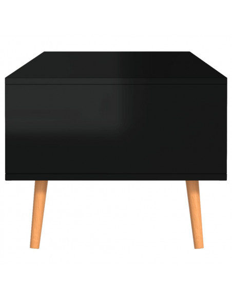 Tavolino Salotto Nero Lucido 100x49,5x43 cm Legno Multistrato