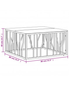 Tavolino Salotto Oro in Acciaio e Legno Massello di Recupero